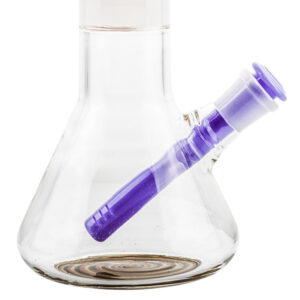 4.718mmTo14mmAcrylicSlittedDiffuserDownstem_Purple_1 4.7" 18mm To 14mm Acrylic Slitted Diffuser Downstem (Purple)