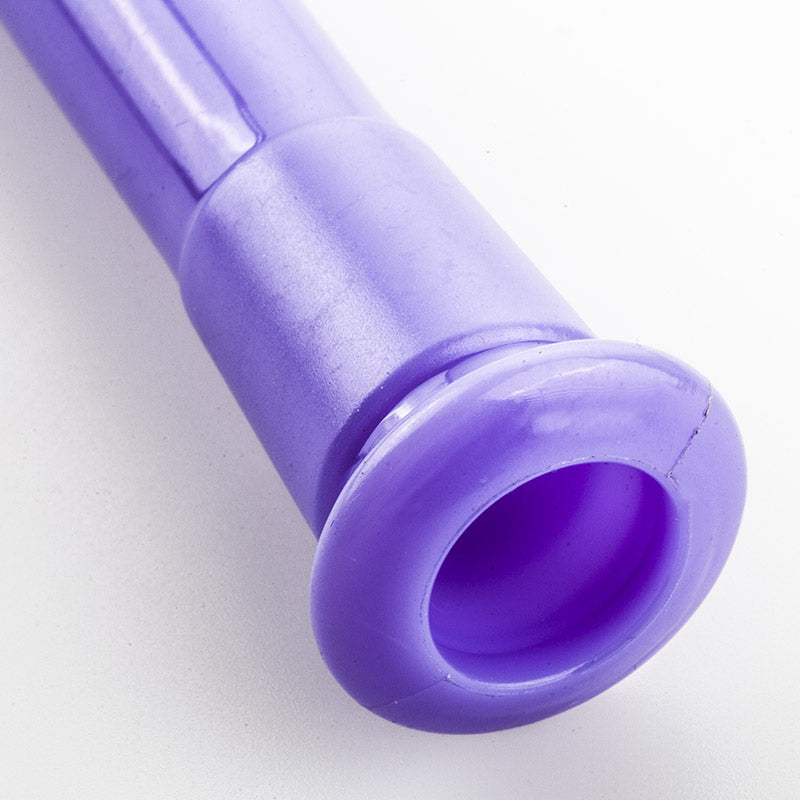 4.718mmTo14mmAcrylicSlittedDiffuserDownstem_Purple_6 4.7" 18mm To 14mm Acrylic Slitted Diffuser Downstem (Purple)