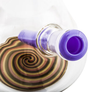 4.718mmTo14mmAcrylicSlittedDiffuserDownstem_Purple_9 4.7" 18mm To 14mm Acrylic Slitted Diffuser Downstem (Purple)