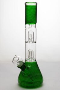 41dff986-069a-4290-92b6-53962295c3fd 12" Double Dome Patterned Beaker Bong