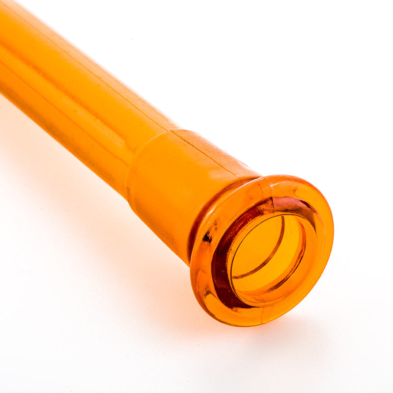 5.518mmTo14mmAcrylicSlittedDiffuserDownstem_Orange_1 5.5" 18mm To 14mm Acrylic Slitted Diffuser Downstem (Orange)
