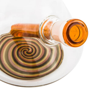 5.518mmTo14mmAcrylicSlittedDiffuserDownstem_Orange_5 5.5" 18mm To 14mm Acrylic Slitted Diffuser Downstem (Orange)