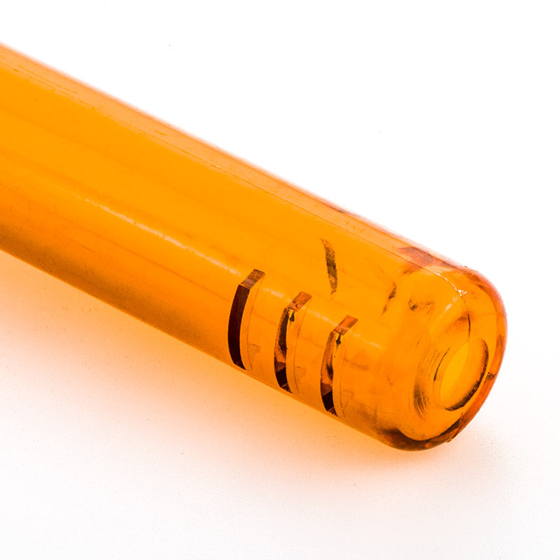 5.518mmTo14mmAcrylicSlittedDiffuserDownstem_Orange_8 5.5" 18mm To 14mm Acrylic Slitted Diffuser Downstem (Orange)