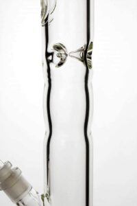 18" genie yellow dot curbed tube glass bong