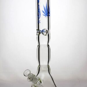 18" genie color dot curved tube beaker water bong