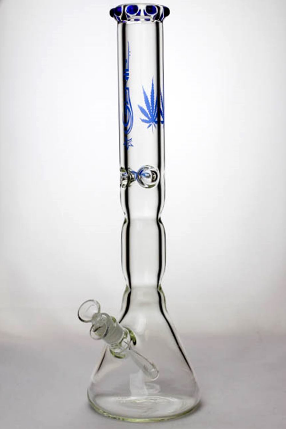 5fe0a156-b7f9-4539-9ccd-3d216c07ddb9 18" genie color dot curved tube beaker water bong