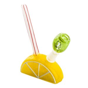 6.7" Lemon Theme Glass Bong