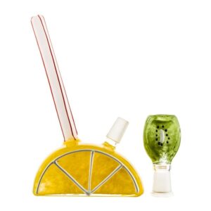 6.7" Lemon Theme Glass Bong