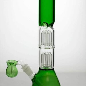 15" double 6 tree arms percolator glass water bong