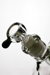 60596d40-6f2c-40b7-bea9-61f561aec409 14.5" genie color dot curved tube beaker water bong