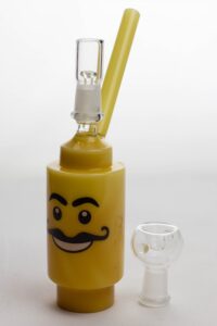 7" Lego head  2-in-1 glass water bubbler