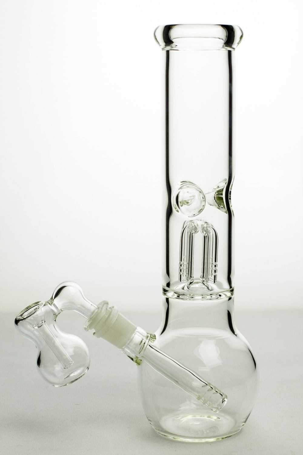 649fb401-2b93-4354-944c-2a252df9cc79_589c897b-8156-47ef-a669-67960cef73f0 11" glass round base water bong with 4 arms percolator