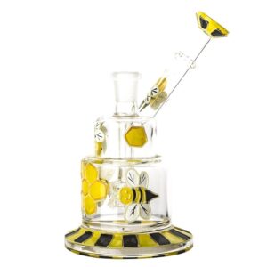 6" Honeybee Pattern Glass Dab Rig