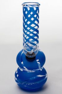 6" double beaker glass water bong