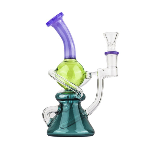 7.5" Colored Recycler Glass Dab Rig| Wax Rigs For Sale | Free Shipping
