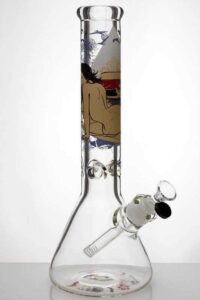 70b7aa33-80a8-4fd7-b748-0abafb46bbe3 14" sexy girl cartoon heavy glass beaker water bong