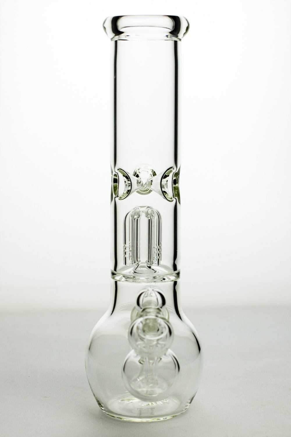 77f942e8-e81a-4206-8dff-1fffee7f38f7_0255746f-1aa3-4295-9ada-0833ff566d77 11" glass round base water bong with 4 arms percolator