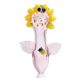 Sunflower Glass Spoon Pipe