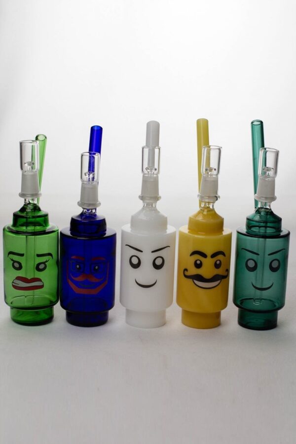 7" Lego head  2-in-1 glass water bubbler