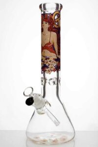 7f878db0-a3c5-4889-b79e-c3c476fce953 14" sexy girl cartoon heavy glass beaker water bong