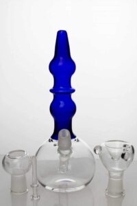 7" 2-in-1 Blue glass water bubbler