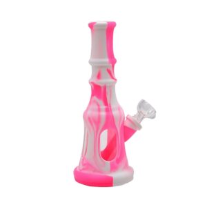 8" Straight Glass and Silicone Bong