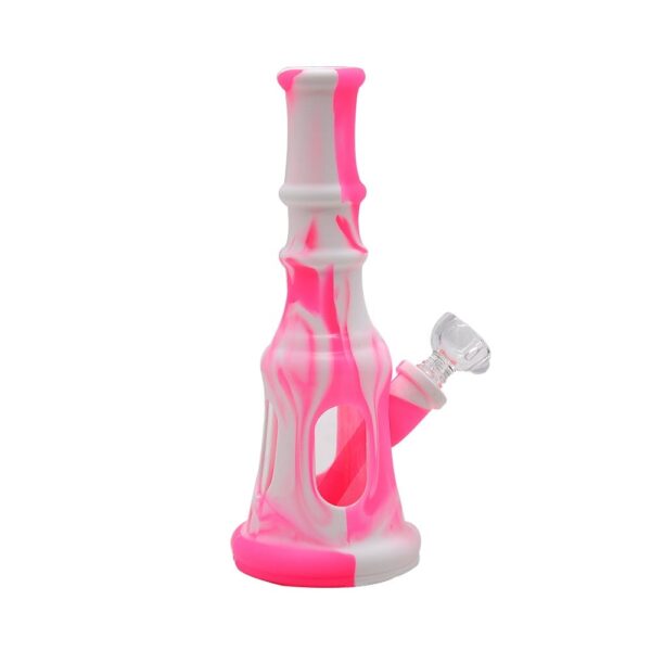 8" Straight Glass and Silicone Bong
