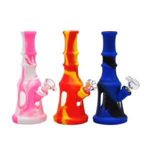 8" Straight Glass and Silicone Bong
