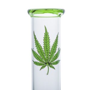 8.3LeafPrintMiniGlassBong_2 8.3" Leaf Print Mini Glass Bong