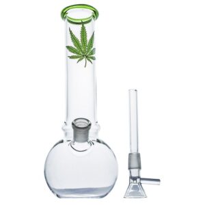 8.3" Leaf Print Mini Glass Bong