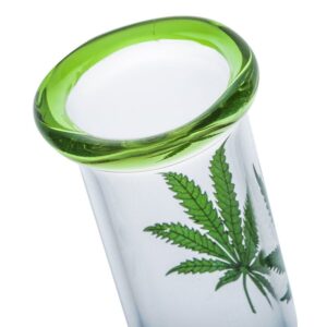 8.3LeafPrintMiniGlassBong_8 8.3" Leaf Print Mini Glass Bong