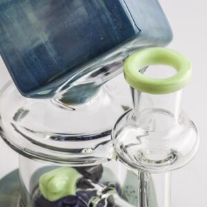 8.5" Blue Cube Glass Dab Rig w/ Lookah Q7 Electric Dab Nail