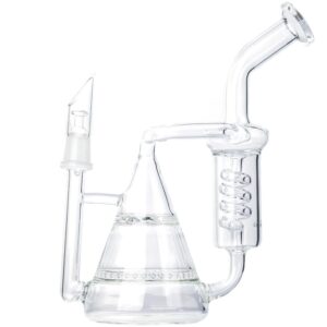 Pyramid Multi-Perc Recycler Glass Bong Set w/ Carb Cap and Banger