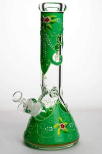 80a3db49-0d03-42f8-b48e-94e3b5ac8844 13" Luminous heavy glass flower artwork beaker bong