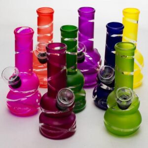 5" color glass mini water bong