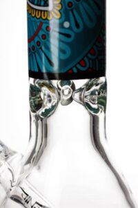 85f93514-2ac8-4d40-a20c-36d7da468090 14" Geometric Design Heavy Glass Beaker Water Bong