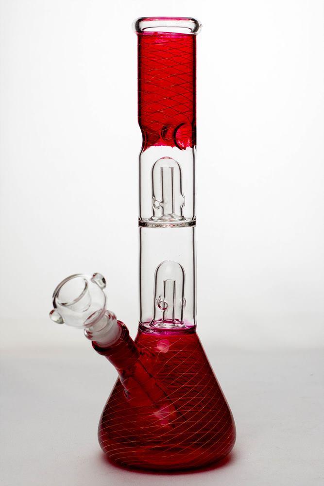 888e0f52-2668-4b16-8886-7d25f4fe043b 12" Double Dome Patterned Beaker Bong