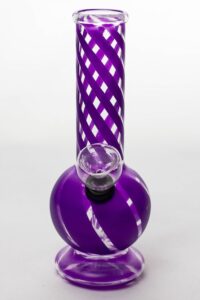 6" hollow base glass water bong