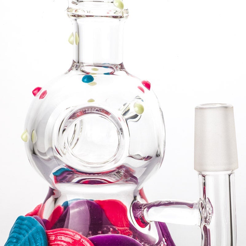 8ClearGlassPortableBongWaterPipesForSaleFreeShipping_3 8" Clear Glass Honeycomb Perc Dab Rig