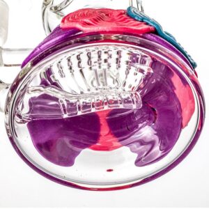 8ClearGlassPortableBongWaterPipesForSaleFreeShipping_5 8" Clear Glass Honeycomb Perc Dab Rig