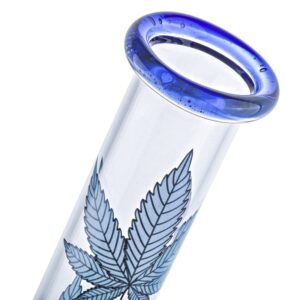 8" Glass Beaker Bong W/ Marijuana Leaf