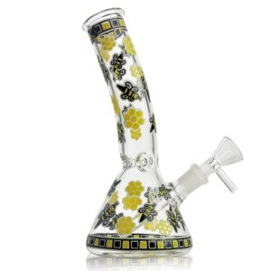 8" Glow-In-The-Dark Honeybee Beaker Bong