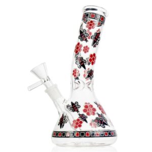 8" Glow-In-The-Dark Honeybee Beaker Bong