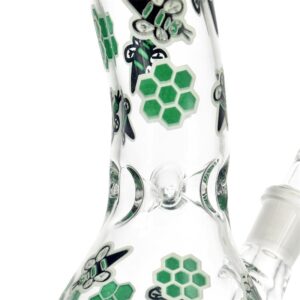8" Glow-In-The-Dark Honeybee Beaker Bong