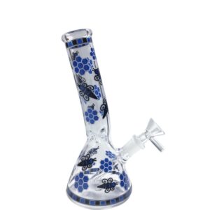 8" Glow-In-The-Dark Honeybee Beaker Bong