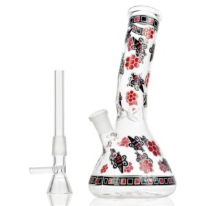 8" Glow-In-The-Dark Honeybee Beaker Bong