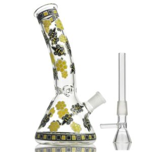 8" Glow-In-The-Dark Honeybee Beaker Bong