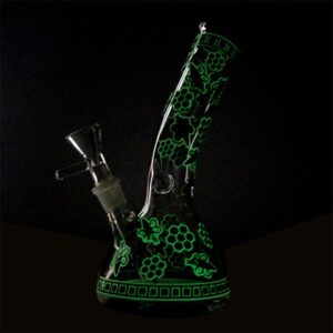 8" Glow-In-The-Dark Honeybee Beaker Bong