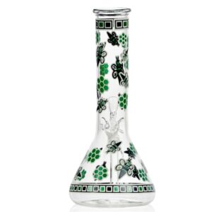 8" Glow-In-The-Dark Honeybee Beaker Bong