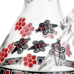 8" Glow-In-The-Dark Honeybee Beaker Bong